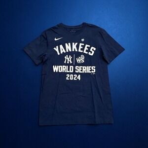 Nike New York Yankees 2024 World Series T-Shirt Men's Small Navy Blue MLB NWOT